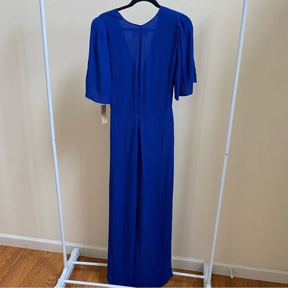 christina applegate blue dress Easy Elegance Cobalt Blue Satin Dress by Priceless main image 0